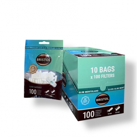 FILTRO BRISTOL SLIM MENTOLADO CON CLICK FIL12